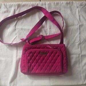 Vera Bradley Hot Pink Little Hipster Quitlted Crossbody W/Adjustable Strap